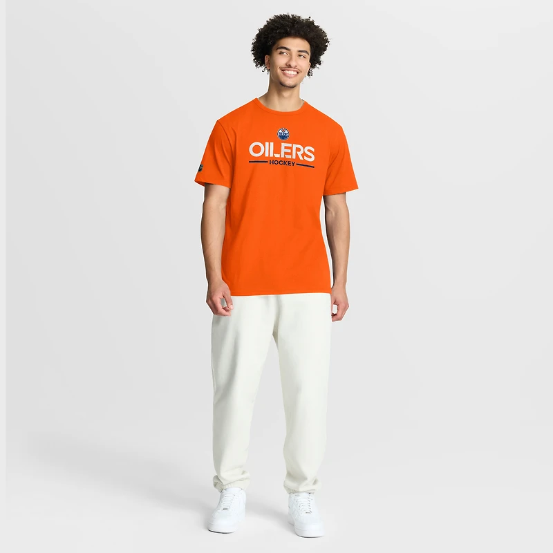 Men's Fanatics Orange Edmonton Oilers Authentic Pro Primary T-Shirt