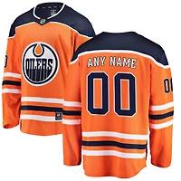 Men's Fanatics Orange Edmonton Oilers Breakaway - Custom Jersey