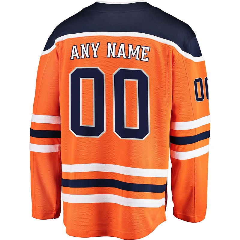 Men's Fanatics Orange Edmonton Oilers Breakaway - Custom Jersey