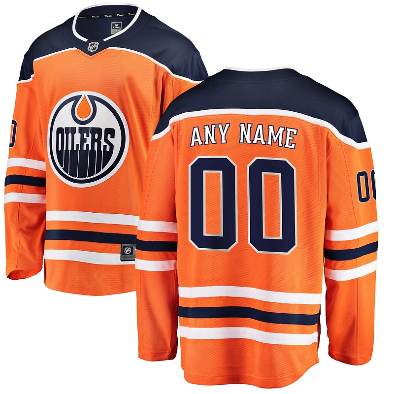 Men's Fanatics Orange Edmonton Oilers Breakaway - Custom Jersey