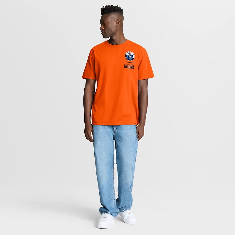 Men's Fanatics Orange Edmonton Oilers Crash The Net Legacy T-Shirt