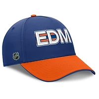 Men's Fanatics Royal/Orange Edmonton Oilers Authentic Pro Rink Team Code Flex Hat
