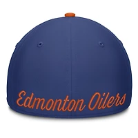 Casquette Flex Fit Fanatics Royal/Orange des Oilers d'Edmonton pour homme