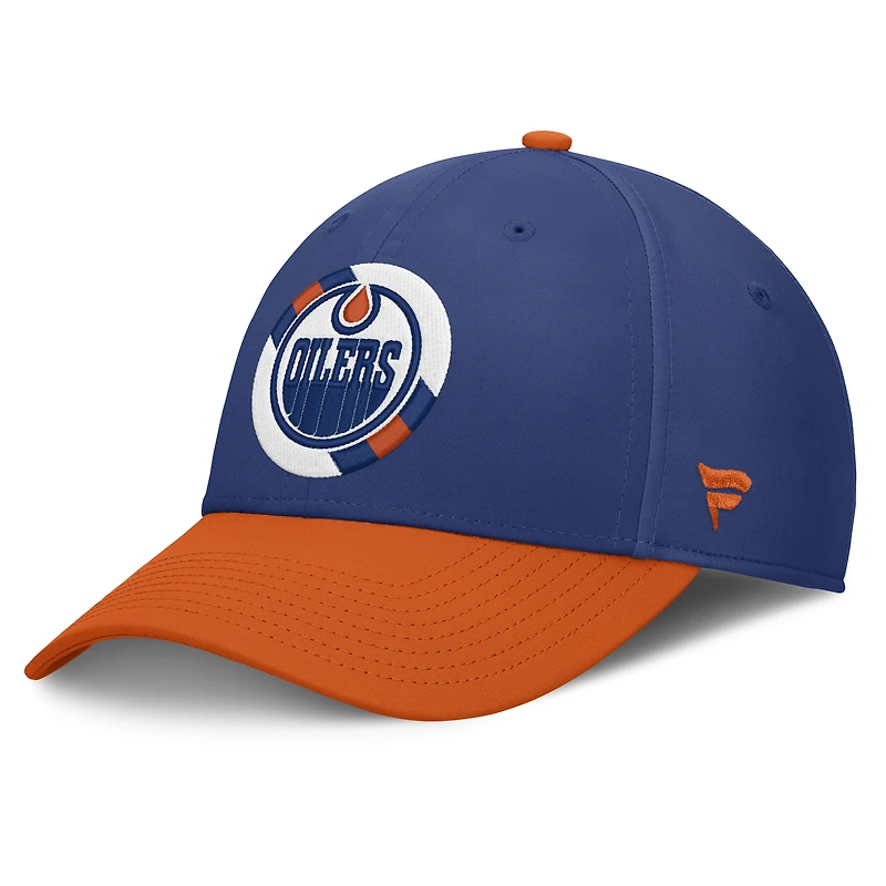 Men's Fanatics Royal/Orange Edmonton Oilers Flex Fit Hat