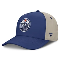 Men's Fanatics  Royal/Tan Edmonton Oilers 2026 Stanley Cup Playoffs Locker Room Adjustable Hat