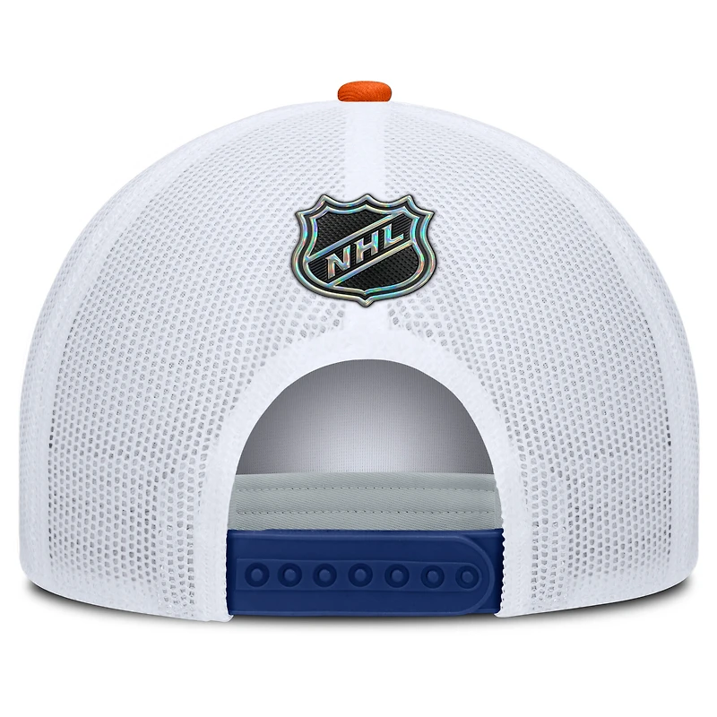 Men's Fanatics Royal/White Edmonton Oilers Authentic Pro Rink A-Frame Adjustable Hat