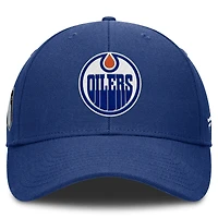 Casquette ajustable structurée Fanatics Royal Edmonton Oilers pour hommes, séries éliminatoires de la Coupe Stanley 2025