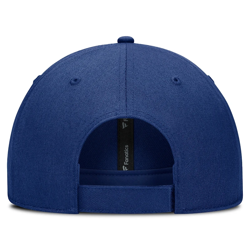 Casquette ajustable structurée Fanatics Royal Edmonton Oilers pour hommes, séries éliminatoires de la Coupe Stanley 2025