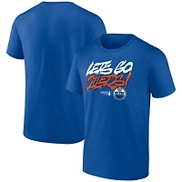 T-shirt Fanatics pour homme avec slogan des séries éliminatoires de la Coupe Stanley 2025 Royal Edmonton Oilers