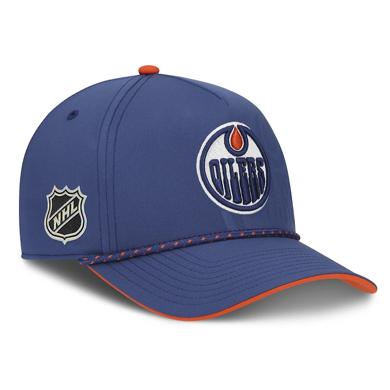 Casquette ajustable Fanatics Royal Edmonton Oilers 2026 NHL Draft Rope pour homme