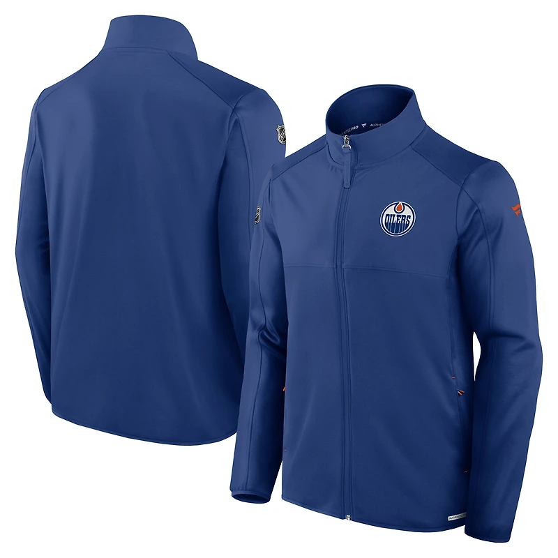Men's Fanatics Royal Edmonton Oilers Authentic Pro Rink Fleece Full-Zip Jacket