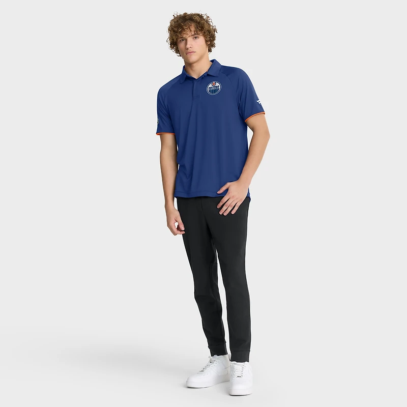 Polo raglan authentique Pro Rink Fanatics Royal des Oilers d'Edmonton pour homme