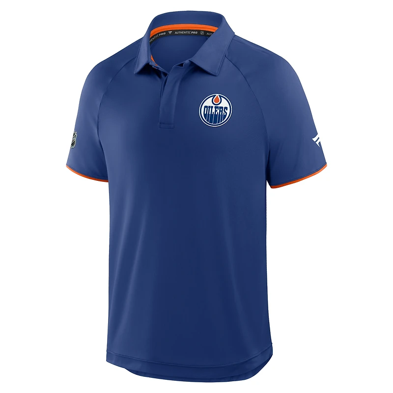 Men's Fanatics Royal Edmonton Oilers Authentic Pro Rink Raglan Polo