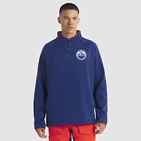 Pull à glissière quart de tour raglan authentique Pro Rink Fanatics Royal Edmonton Oilers pour homme