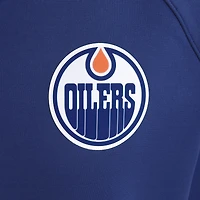 Men's Fanatics Royal Edmonton Oilers Authentic Pro Rink Raglan Quarter-Zip Pullover