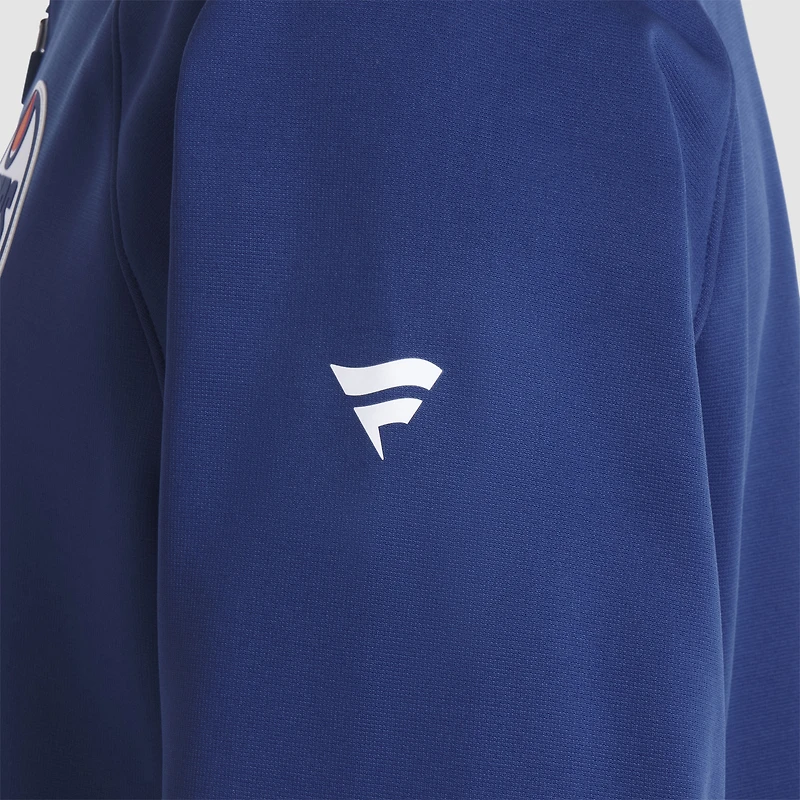 Pull à glissière quart de tour raglan authentique Pro Rink Fanatics Royal Edmonton Oilers pour homme