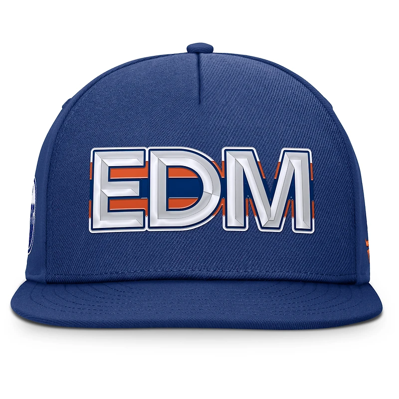 Men's Fanatics Royal Edmonton Oilers Authentic Pro Rink Team Code Snapback Hat