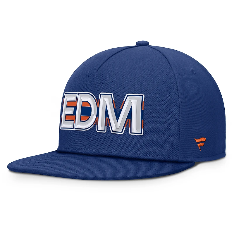 Casquette Snapback authentique Pro Rink pour homme Fanatics Royal Edmonton Oilers