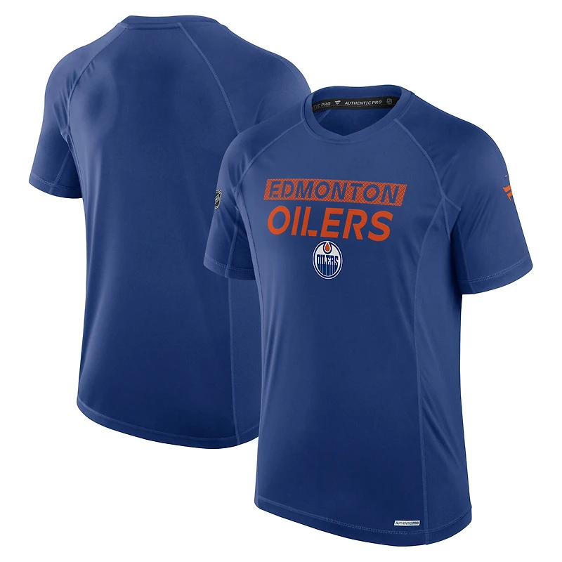 T-shirt technique authentique Pro Rink Fanatics Royal Edmonton Oilers pour hommes