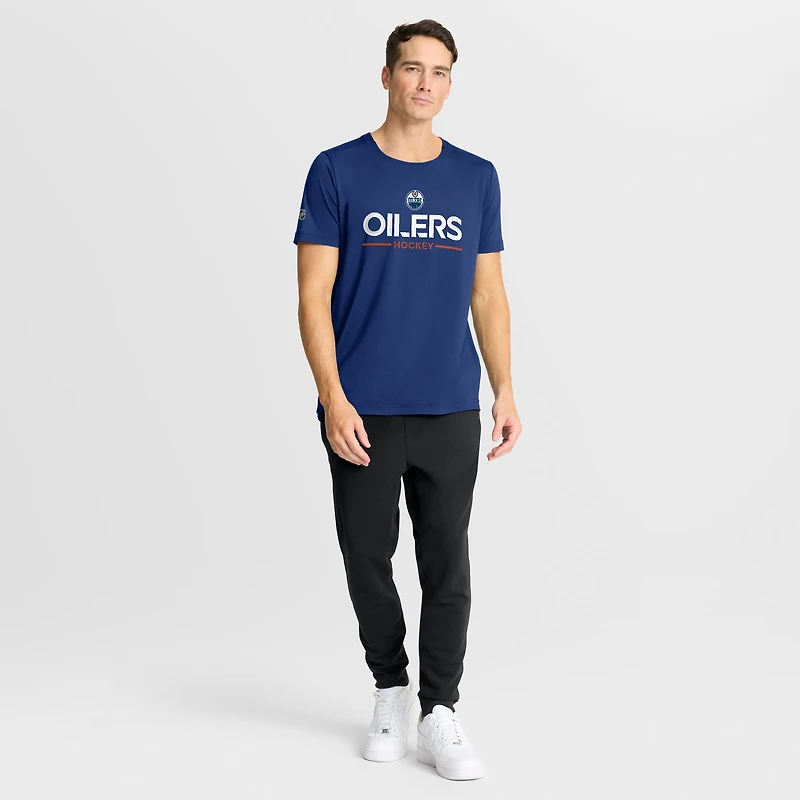 T-shirt technique authentique Pro Rink Fanatics Royal des Oilers d'Edmonton pour homme