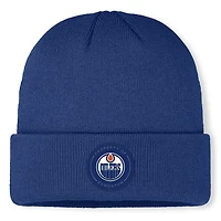 Bonnet tricoté authentique Pro Train à revers pour homme, Fanatics Royal Edmonton Oilers
