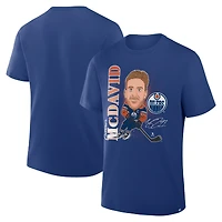 T-shirt Fanatics Royal Edmonton Oilers pour hommes, caricature de joueur
