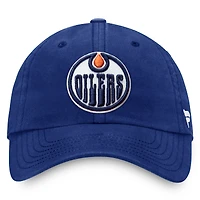 Casquette ajustable avec logo principal Fanatics Royal Edmonton Oilers pour hommes