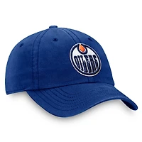 Casquette ajustable avec logo principal Fanatics Royal Edmonton Oilers pour hommes