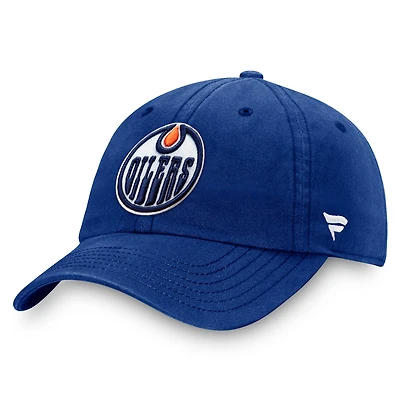 Casquette ajustable avec logo principal Fanatics Royal Edmonton Oilers pour hommes