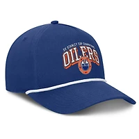 Casquette ajustable en corde A-Frame pour hommes Fanatics Royal Edmonton Oilers Decades Collection