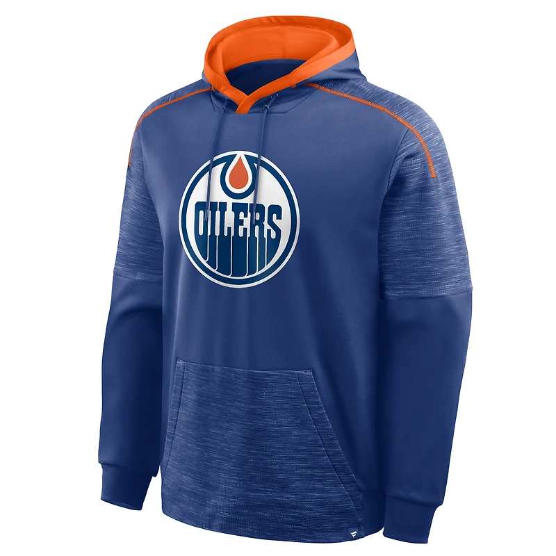Men's Fanatics Royal Edmonton Oilers Goaltender Defender Raglan Pullover Hoodie