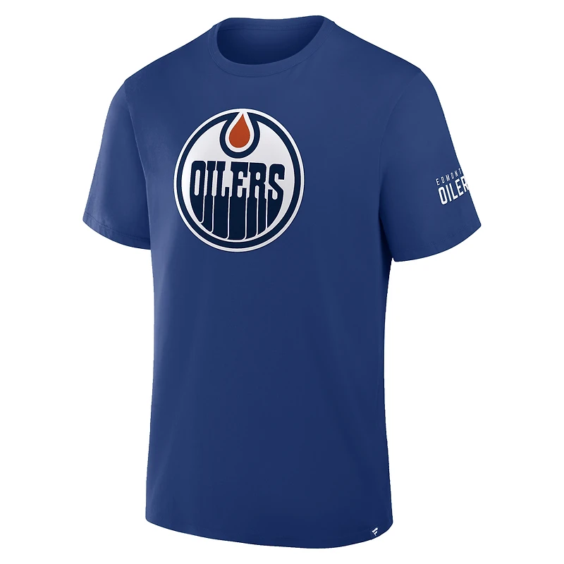 Men's Fanatics Royal Edmonton Oilers Hat Trick T-Shirt