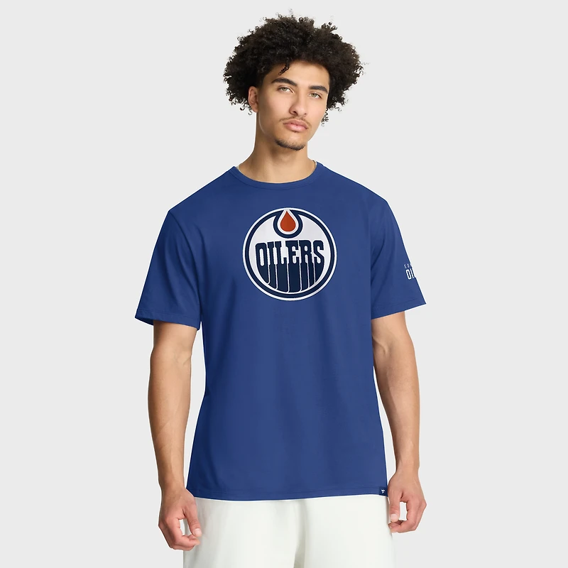 T-shirt Fanatics Royal pour hommes, tour du chapeau des Oilers d'Edmonton