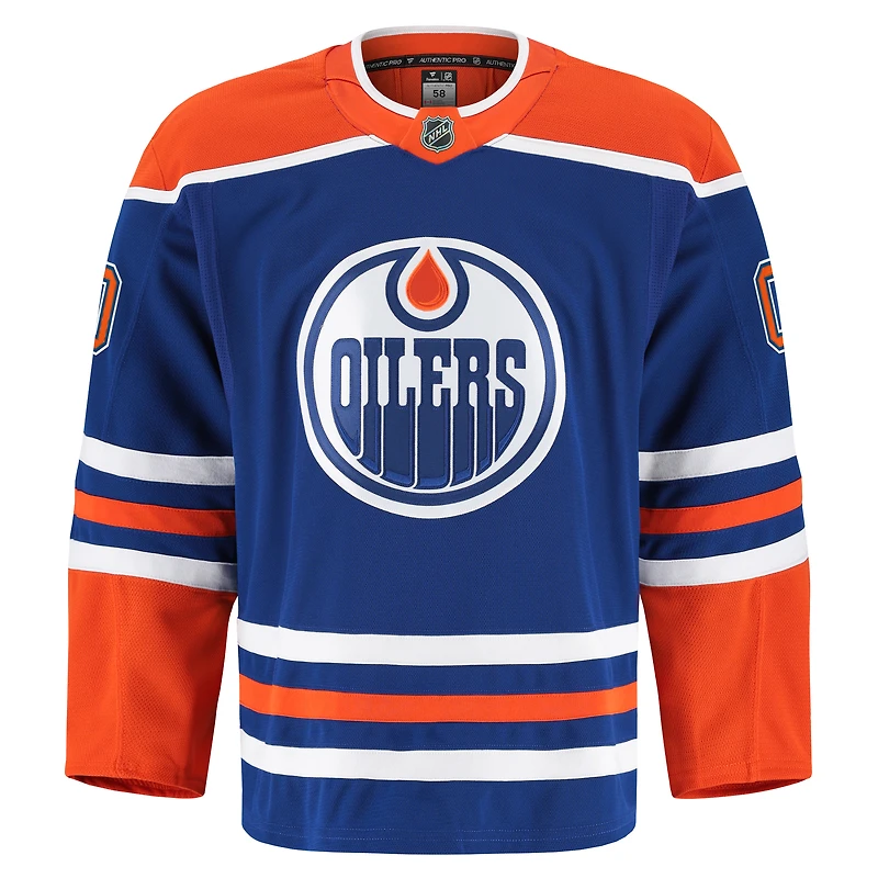 Maillot personnalisé authentique à domicile Fanatics Royal Edmonton Oilers pour hommes