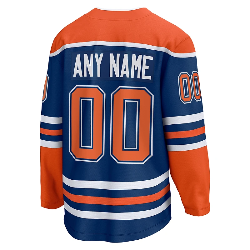 Maillot personnalisé Fanatics Royal Edmonton Oilers Home Breakaway pour homme
