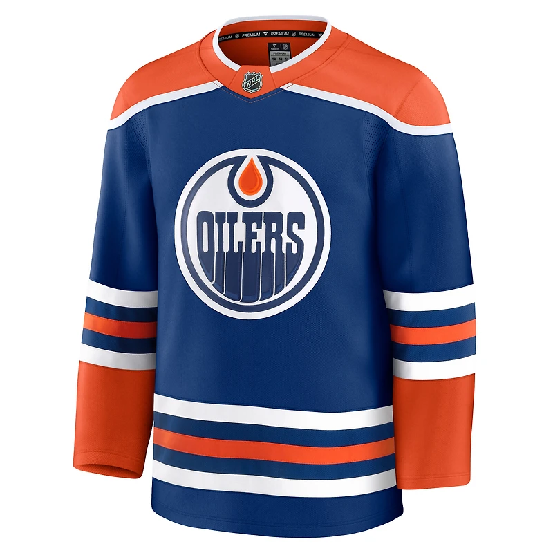 Maillot Fanatics Royal Edmonton Oilers domicile Premium pour hommes