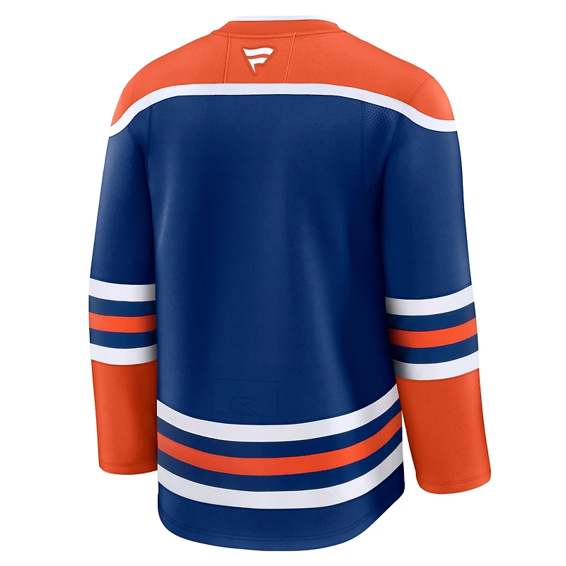 Maillot Fanatics Royal Edmonton Oilers domicile Premium pour hommes