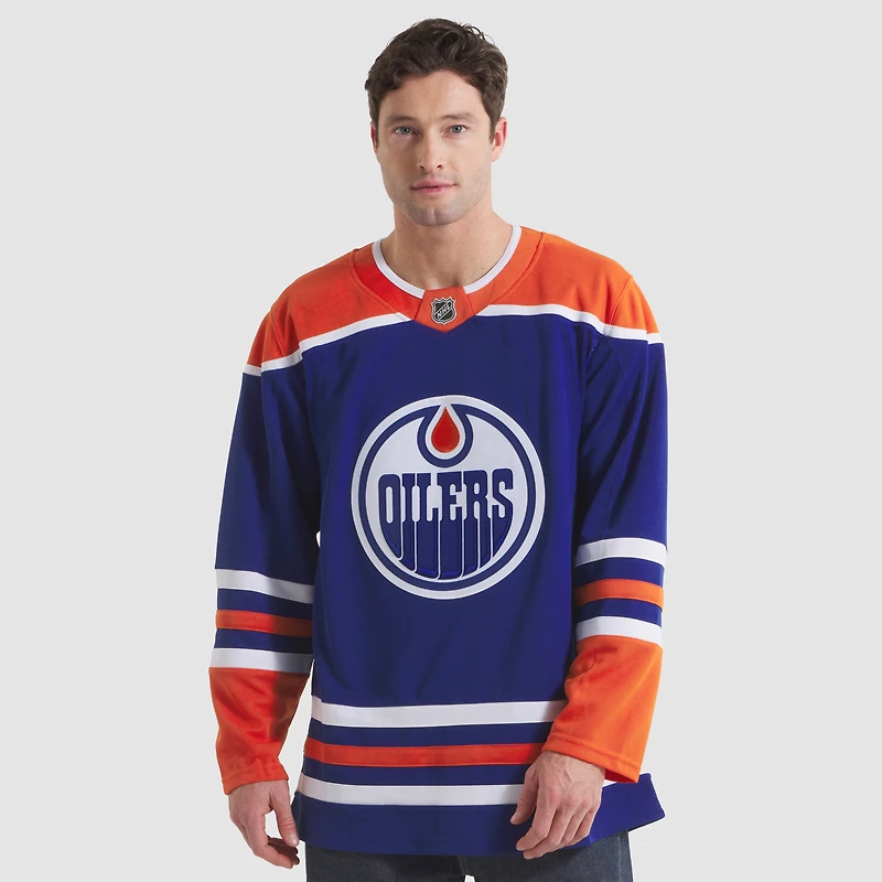 Maillot Fanatics Royal Edmonton Oilers domicile Premium pour hommes