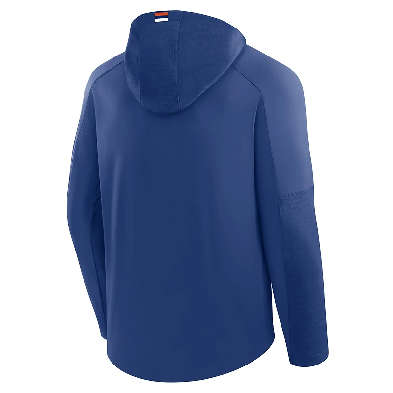 Men's Fanatics Royal Edmonton Oilers Penalty Shot Long Sleeve Hooded T-Shirt