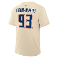 T-shirt beige Fanatics Ryan Nugent-Hopkins pour hommes, nom et numéro alternatifs des Oilers d'Edmonton