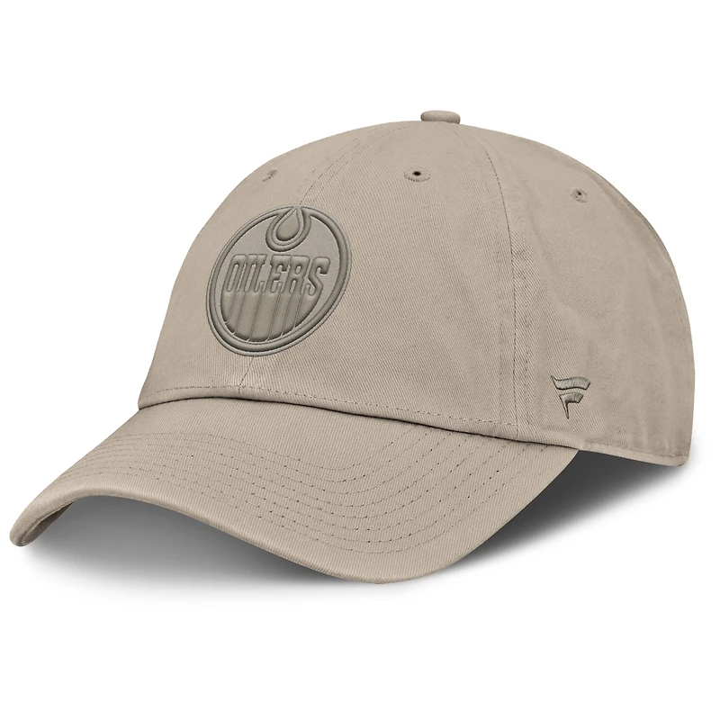 Casquette ajustable Fanatics Tan Authentic Pro Road des Oilers d'Edmonton pour homme