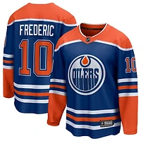 Maillot Fanatics Trent Frederic Royal des Oilers d'Edmonton, équipe à domicile, pour hommes