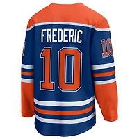 Maillot Fanatics Trent Frederic Royal des Oilers d'Edmonton, équipe à domicile, pour hommes