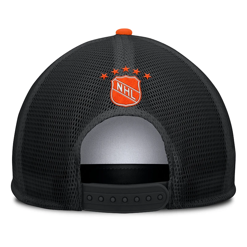 Men's Fanatics White/Black Edmonton Oilers Decades Collection Foam Front Snapback Hat