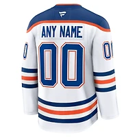 Men's Fanatics White Edmonton Oilers Away Premium Custom Jersey