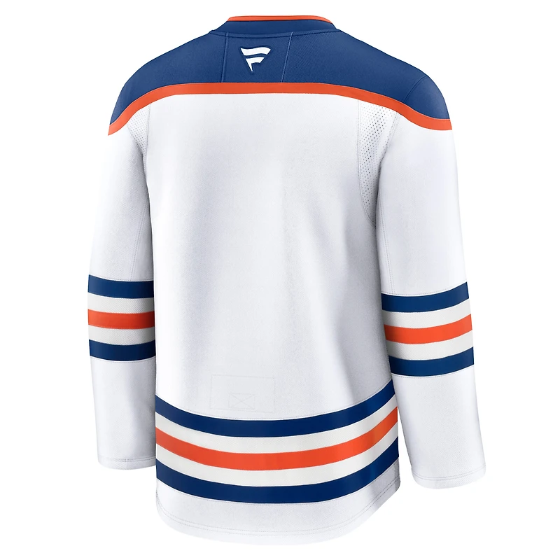 Maillot Fanatics blanc de qualité supérieure pour homme des Oilers d'Edmonton à l'extérieur