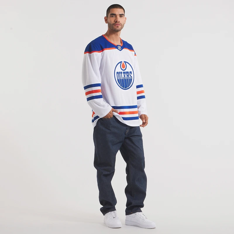 Maillot Fanatics blanc de qualité supérieure pour homme des Oilers d'Edmonton à l'extérieur