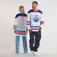 Maillot Fanatics blanc de qualité supérieure pour homme des Oilers d'Edmonton à l'extérieur