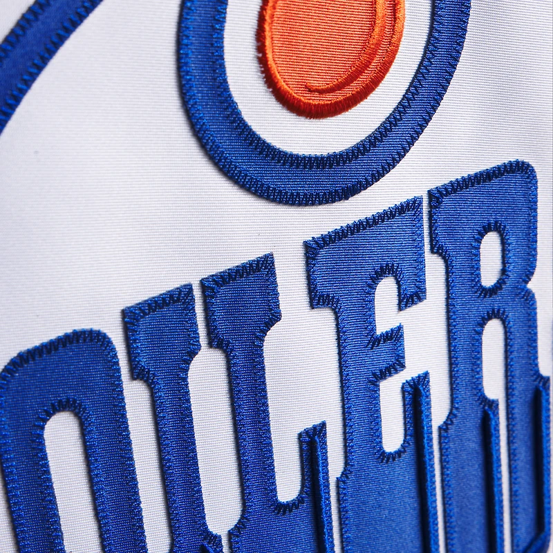 Maillot Fanatics blanc de qualité supérieure pour homme des Oilers d'Edmonton à l'extérieur