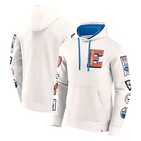 Men's Fanatics White Edmonton Oilers Letterman Fleece Pullover Hoodie
